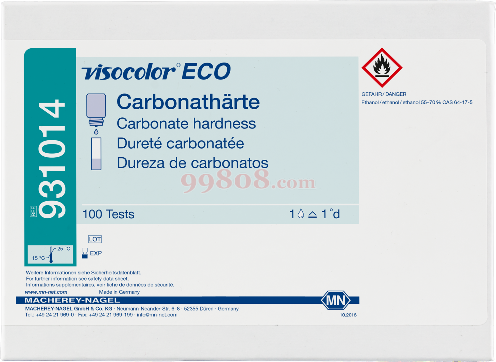 MN/德国 Titrimetric test kit VISOCOLOR ECO Carbonate hardness,931014-实验室用品商城