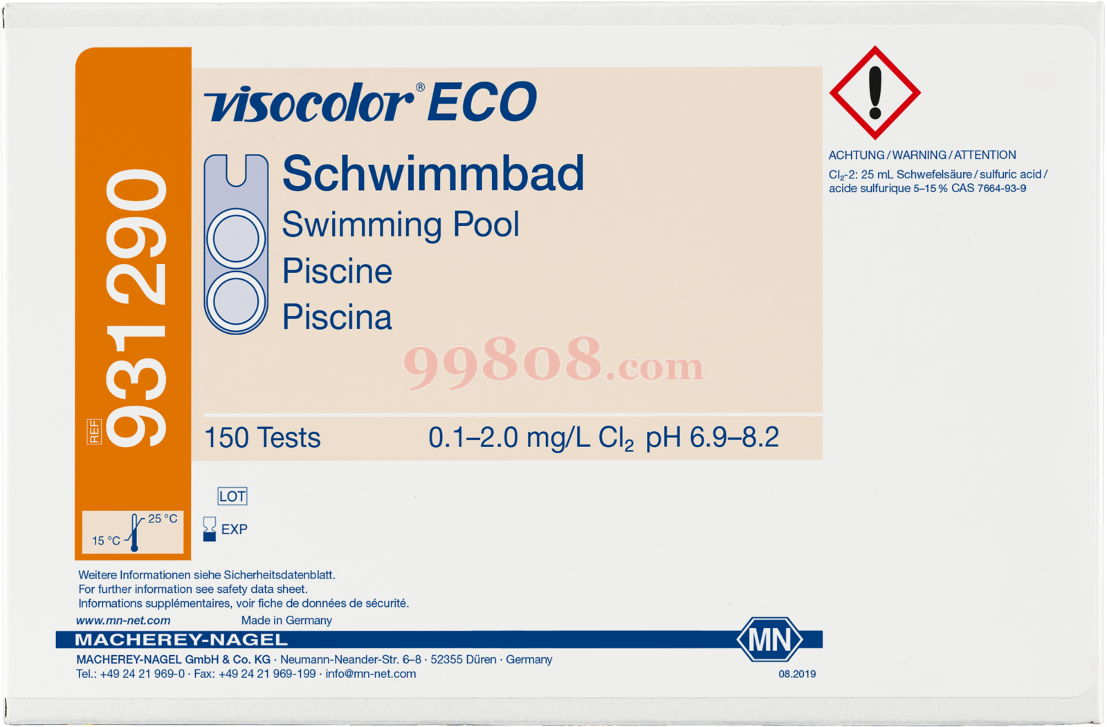 MN/德国 Colorimetric test kit VISOCOLOR ECO Swimming pool (Chlorine + pH ...